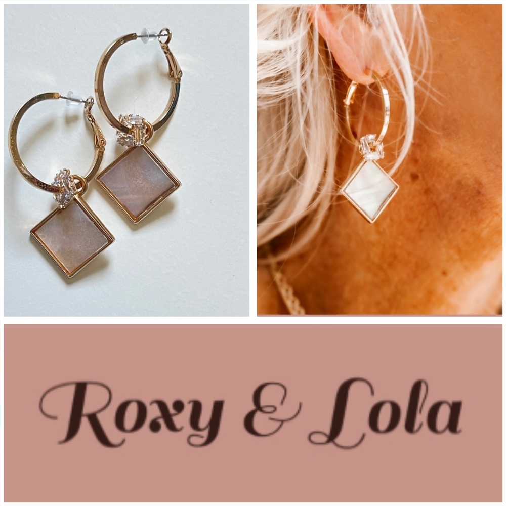 Roxy & Lola Just Beachy Hoops (Gold) Removable Charm Earrings